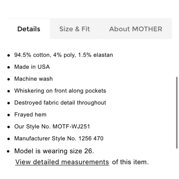 NWOT MOTHER HIGH WAISTED RASCAL ANKLE in LOVE GUN SZ 27 - Picture 6 of 11